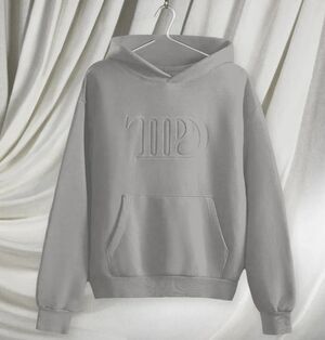 Taylor Swift TTPD The Tortured Poets Department Gray Embossed Sweatshirt -XSMALL